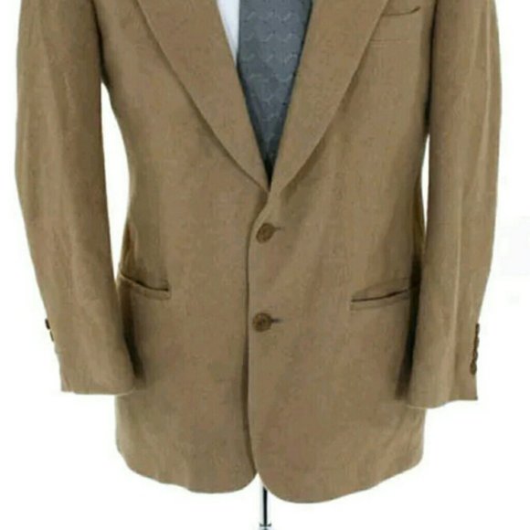 Bill Blass camel hair fur tan light brown blazer 4 - Picture 2 of 5